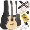 Pyle 36” Inch 6-String Electric Acoustic Guitar - Guitar with Digital Tuner & Accessory Kit (Nature color PEAG93